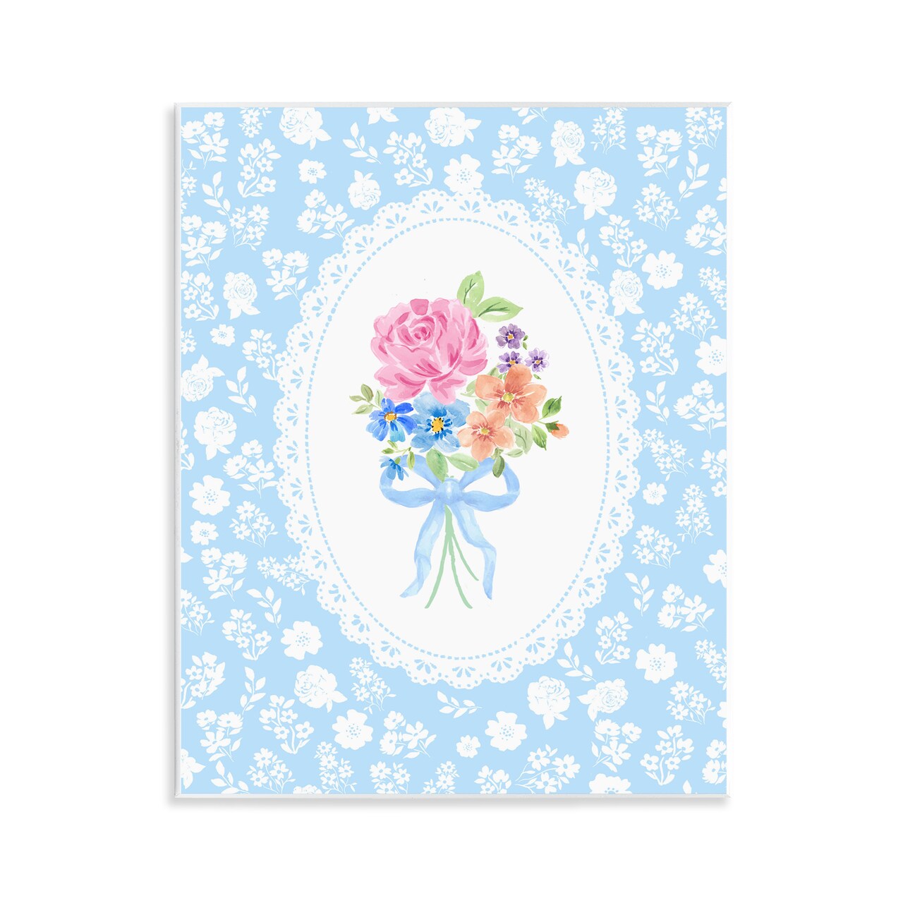 Stupell Industries Blue Feminine Bouquet Wall Plaque, design by Corinne Haig